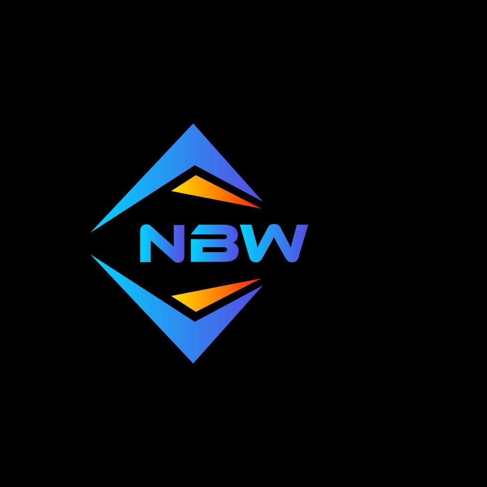 design de logotipo de tecnologia abstrata nbw em fundo preto. conceito de logotipo de letra de iniciais criativas nbw. vetor
