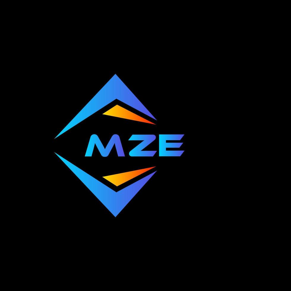 design de logotipo de tecnologia abstrata mze em fundo preto. conceito de logotipo de letra de iniciais criativas mze. vetor