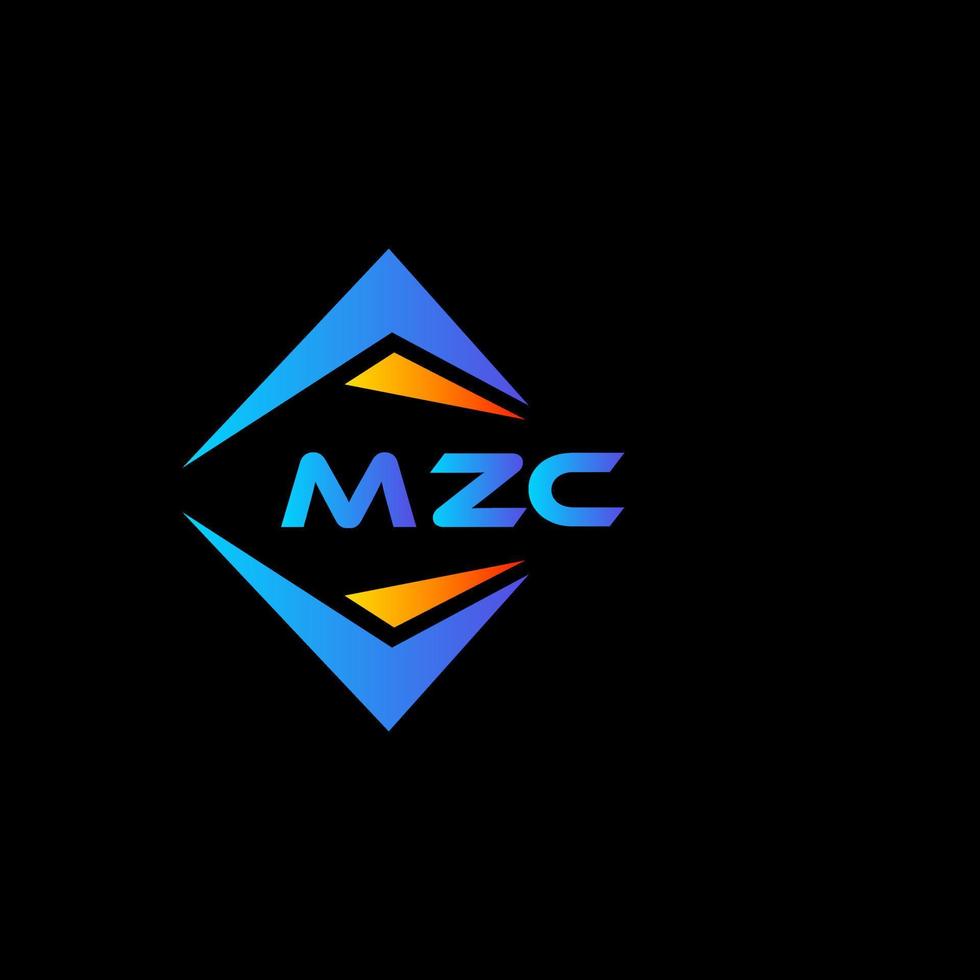 design de logotipo de tecnologia abstrata mzc em fundo preto. conceito de logotipo de letra de iniciais criativas mzc. vetor