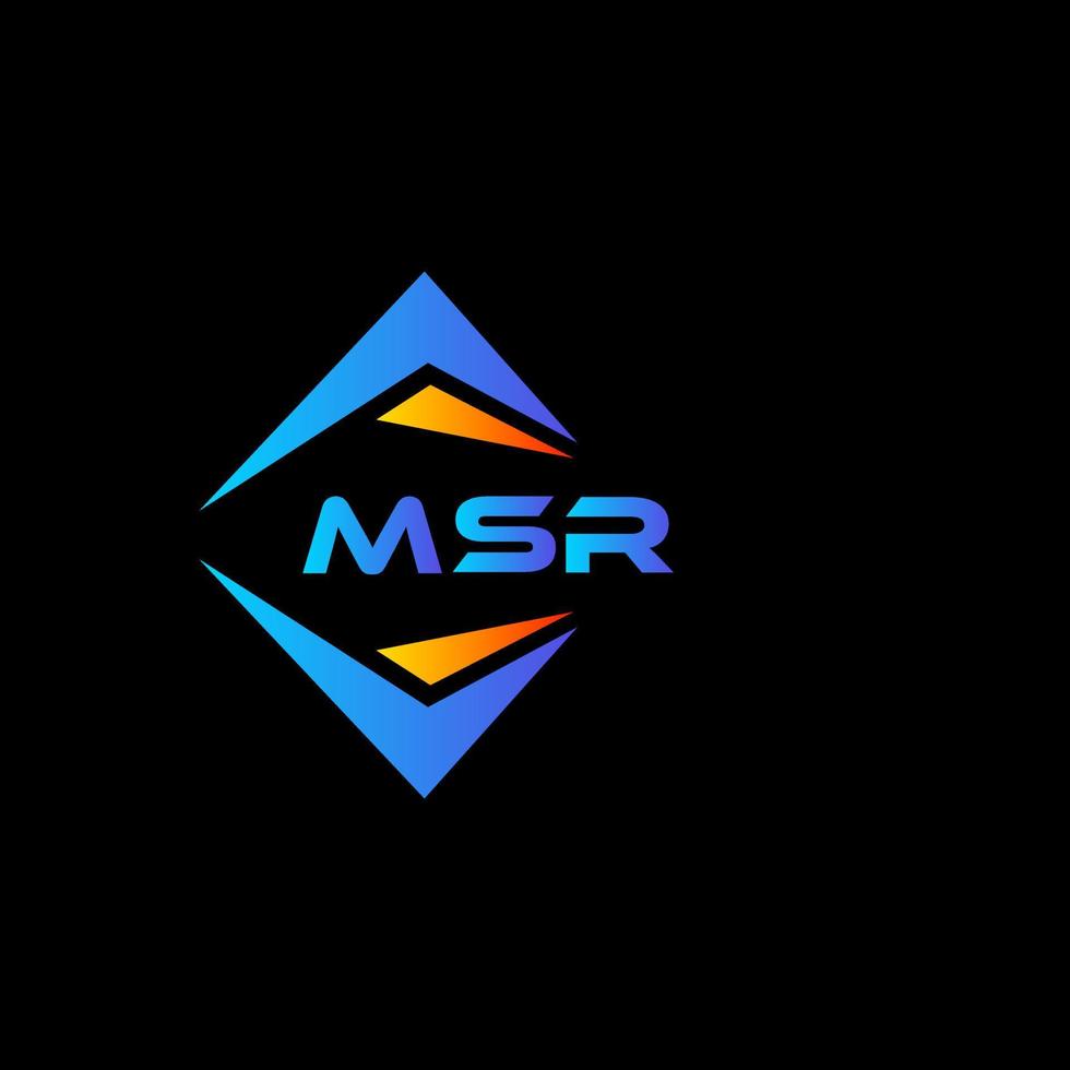 design de logotipo de tecnologia abstrata msr em fundo preto. conceito de logotipo de letra de iniciais criativas msr. vetor