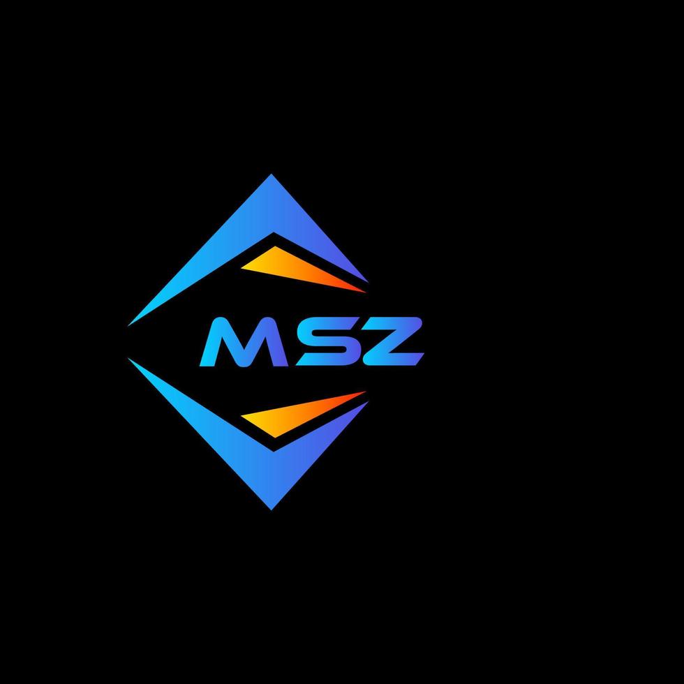 design de logotipo de tecnologia abstrata msz em fundo preto. conceito de logotipo de letra de iniciais criativas msz. vetor