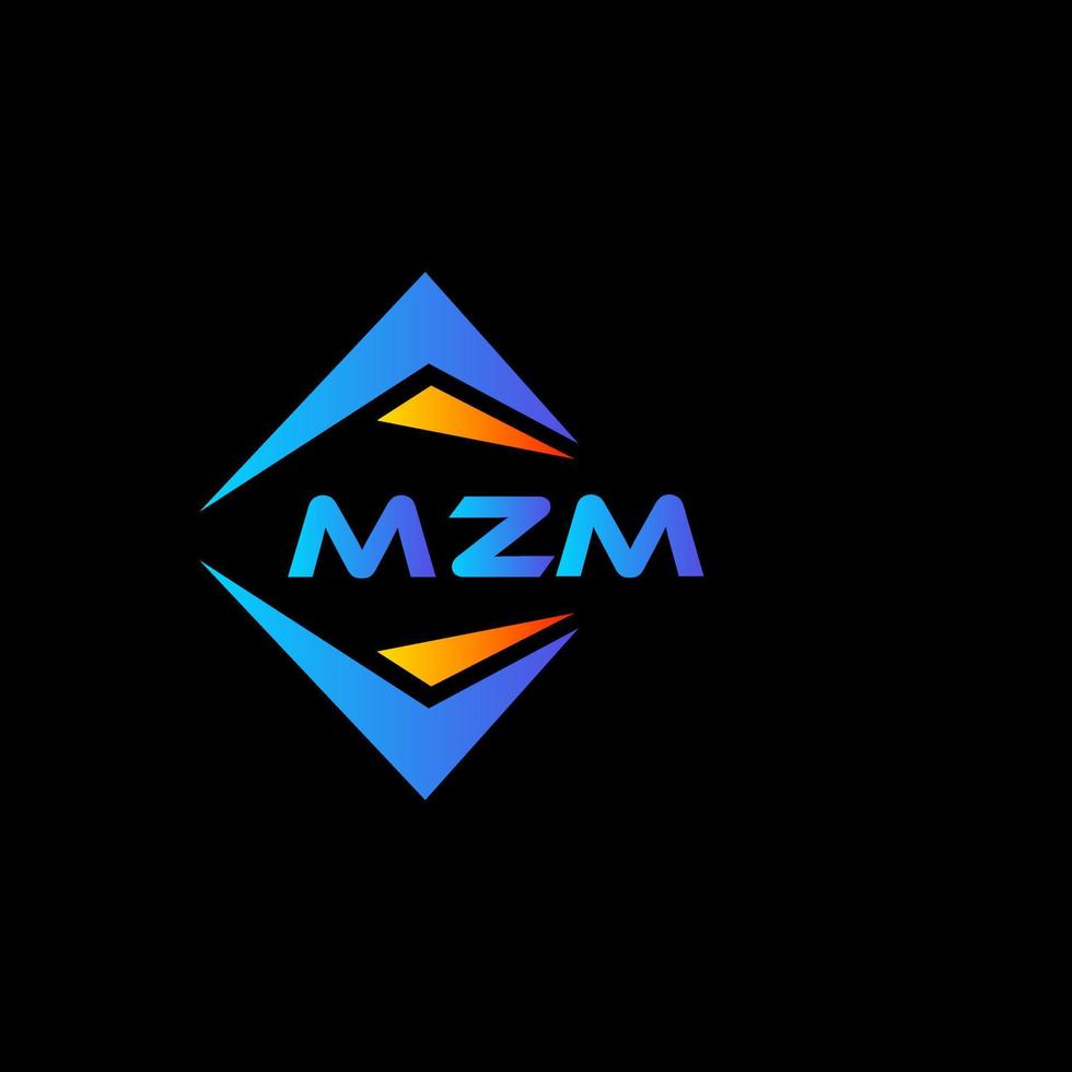 design de logotipo de tecnologia abstrata mzm em fundo preto. conceito de logotipo de letra de iniciais criativas mzm. vetor