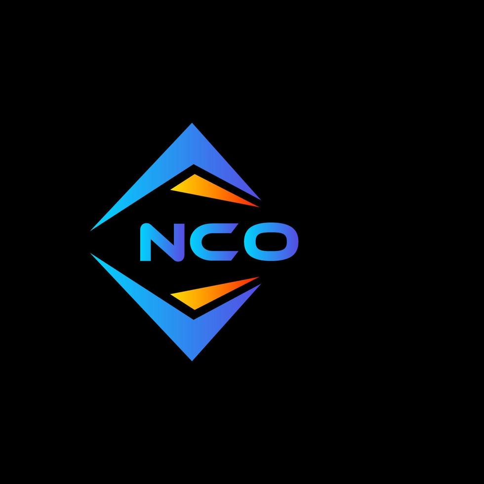 design de logotipo de tecnologia abstrata nco em fundo preto. conceito de logotipo de letra de iniciais criativas nco. vetor