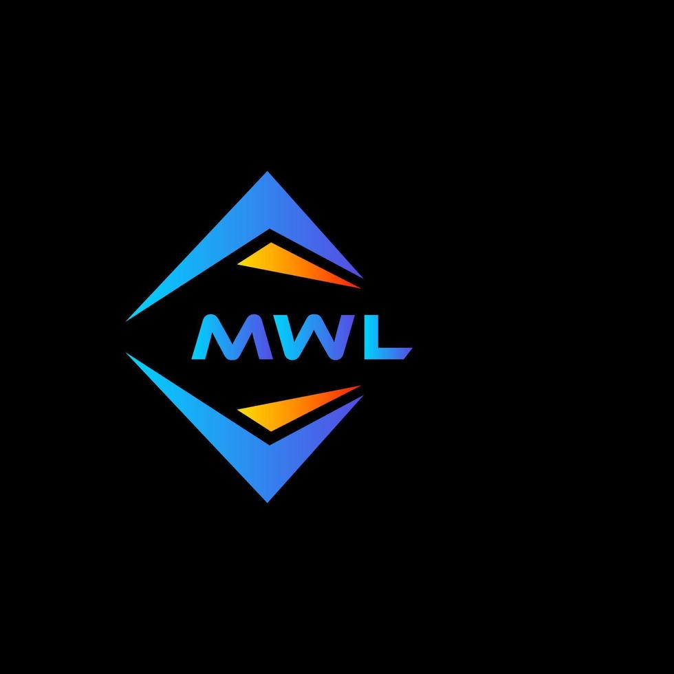 design de logotipo de tecnologia abstrata mwl em fundo preto. conceito de logotipo de letra de iniciais criativas mwl. vetor