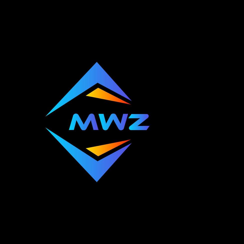 design de logotipo de tecnologia abstrata mwz em fundo preto. conceito de logotipo de letra de iniciais criativas mwz. vetor