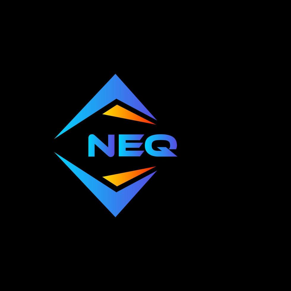 neq design de logotipo de tecnologia abstrata em fundo preto. conceito de logotipo de letra de iniciais criativas neq. vetor