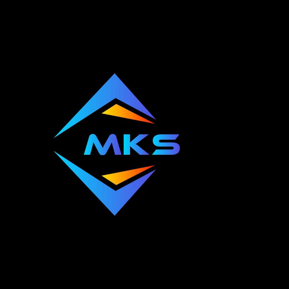 mks design de logotipo de tecnologia abstrata em fundo preto. conceito de logotipo de letra de iniciais criativas mks.v vetor