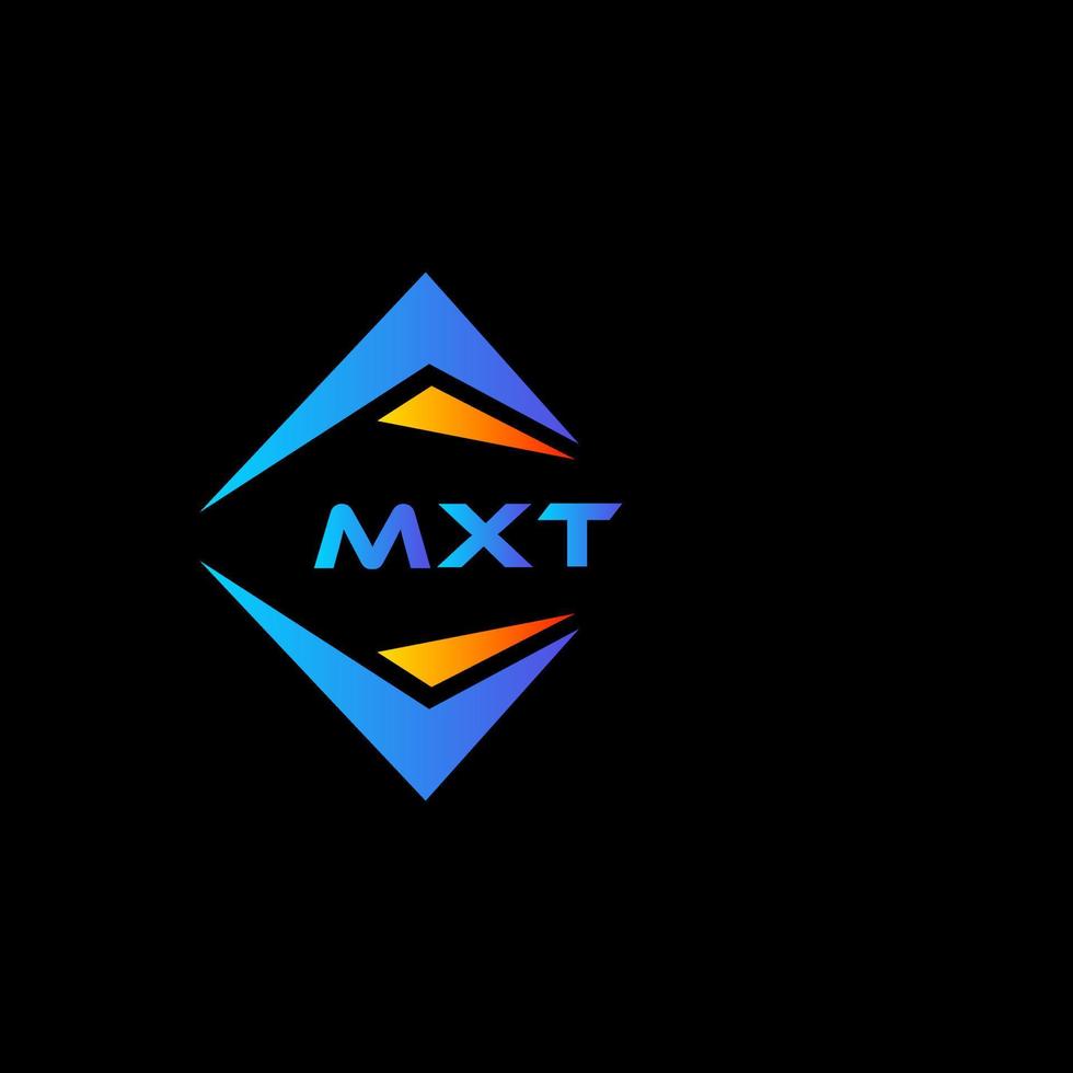 design de logotipo de tecnologia abstrata mxt em fundo preto. conceito de logotipo de letra de iniciais criativas mxt. vetor