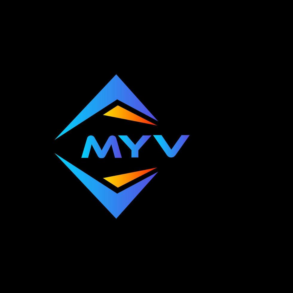 design de logotipo de tecnologia abstrata myv em fundo preto. conceito de logotipo de letra de iniciais criativas myv. vetor