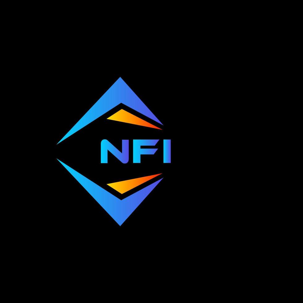 design de logotipo de tecnologia abstrata nfi em fundo preto. conceito de logotipo de letra de iniciais criativas nfi. vetor
