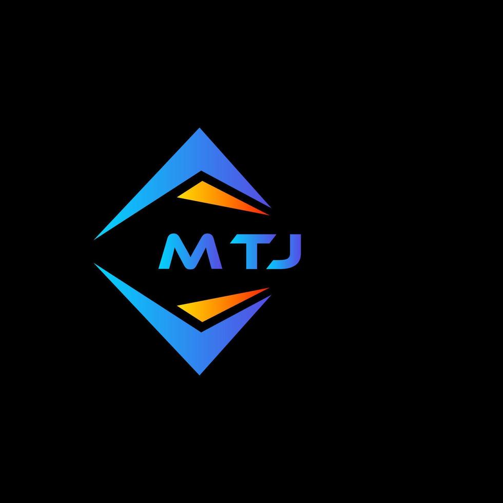 design de logotipo de tecnologia abstrata mtj em fundo preto. mtj iniciais criativas carta logo concept.mtj design de logotipo de tecnologia abstrata em fundo preto. conceito de logotipo de letra de iniciais criativas mtj. vetor