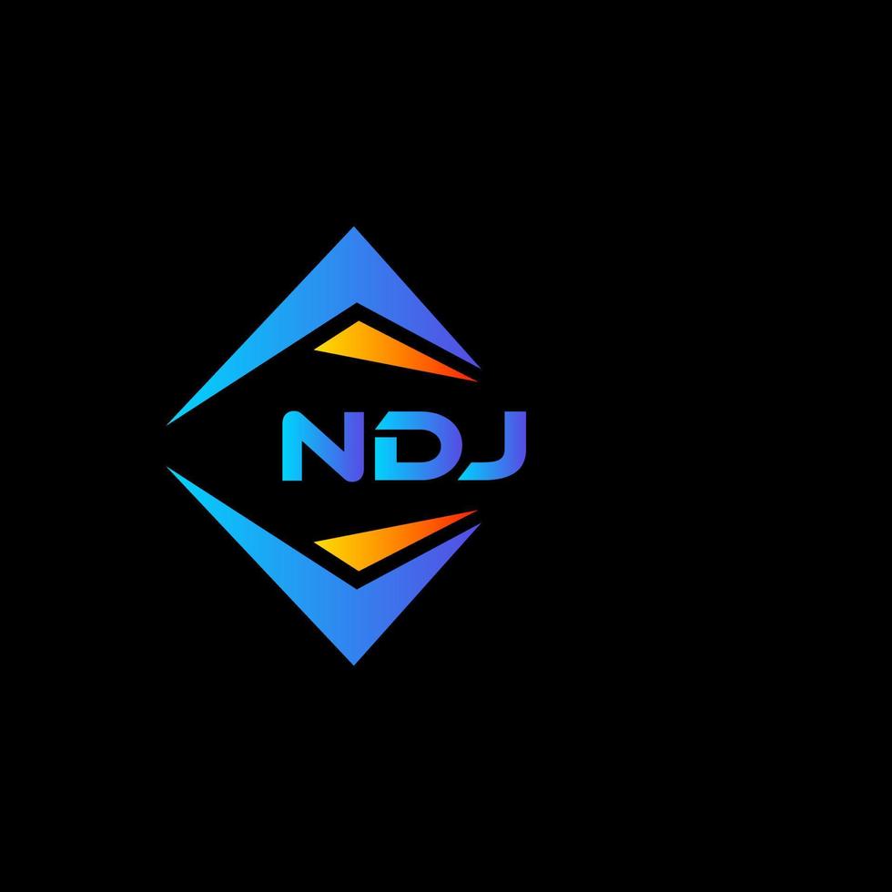 design de logotipo de tecnologia abstrata ndj em fundo preto. conceito de logotipo de letra de iniciais criativas ndj. vetor