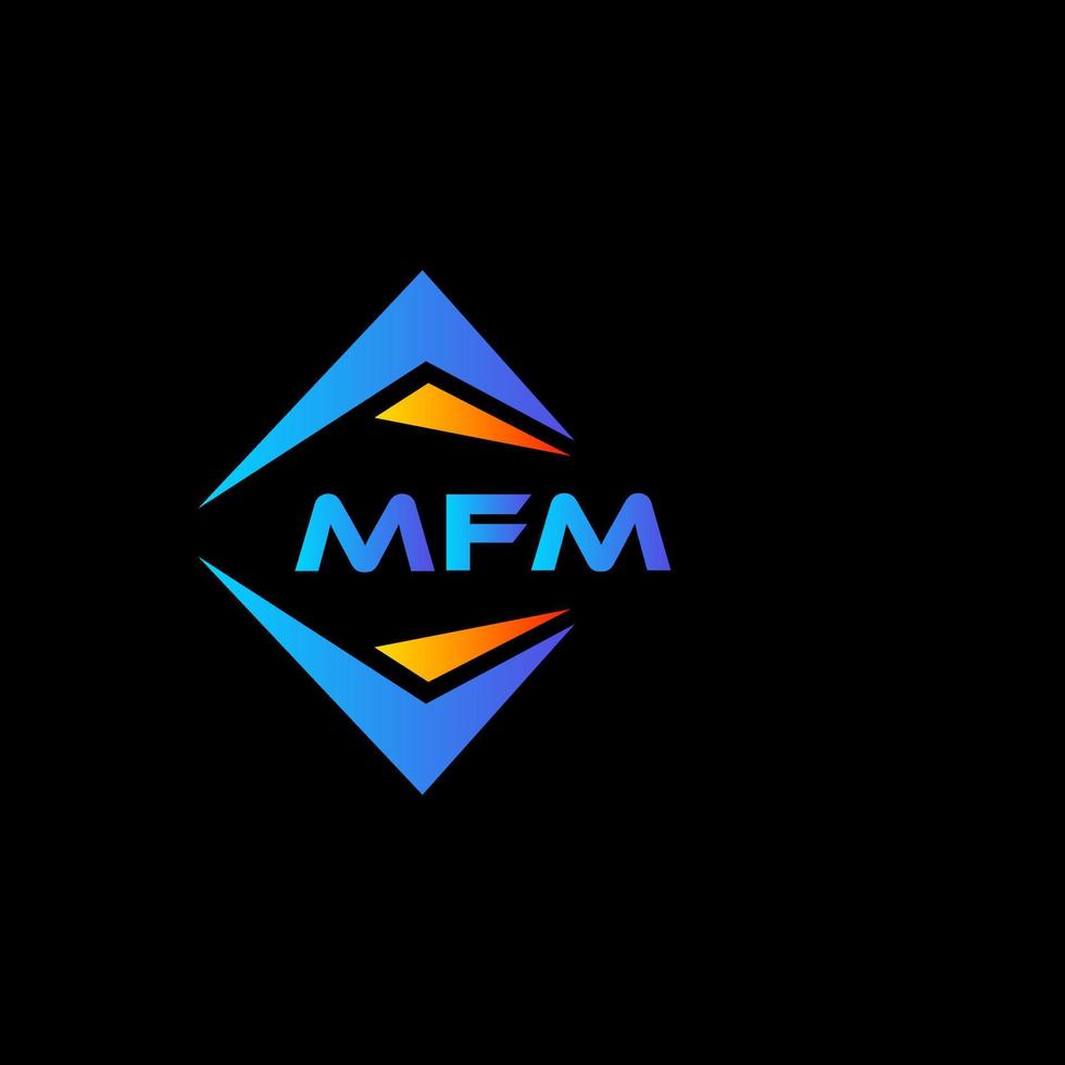 design de logotipo de tecnologia abstrata mfm em fundo preto. conceito de logotipo de letra de iniciais criativas mfm.v vetor