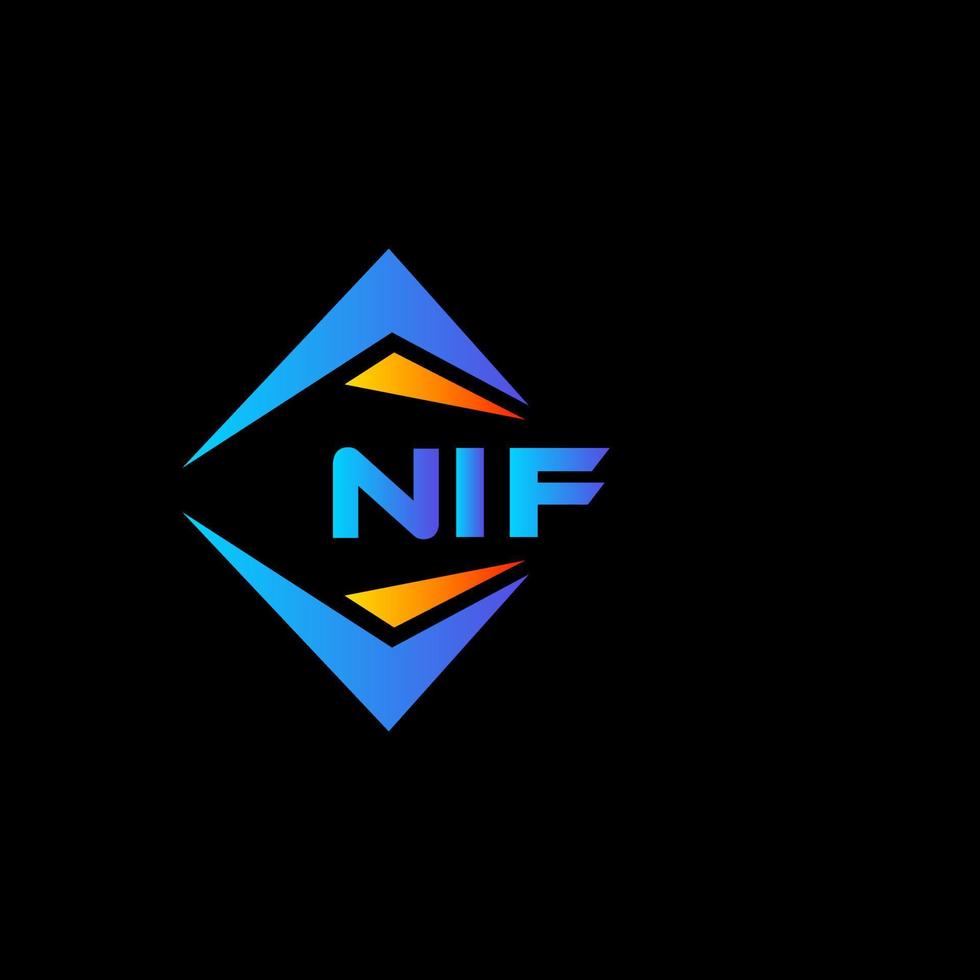 nif design de logotipo de tecnologia abstrata em fundo preto. conceito de logotipo de letra de iniciais criativas nif. vetor