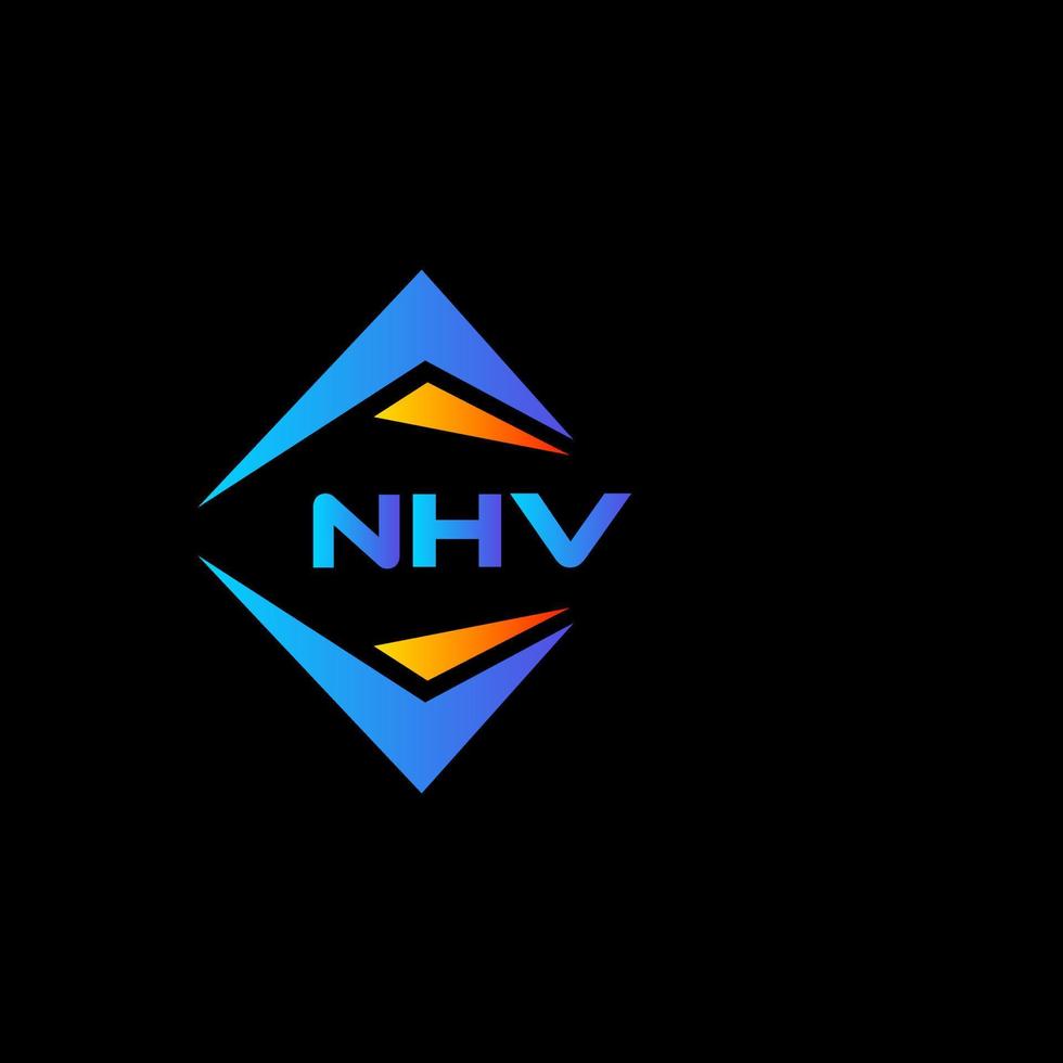 design de logotipo de tecnologia abstrata nhv em fundo preto. conceito de logotipo de letra de iniciais criativas nhv. vetor