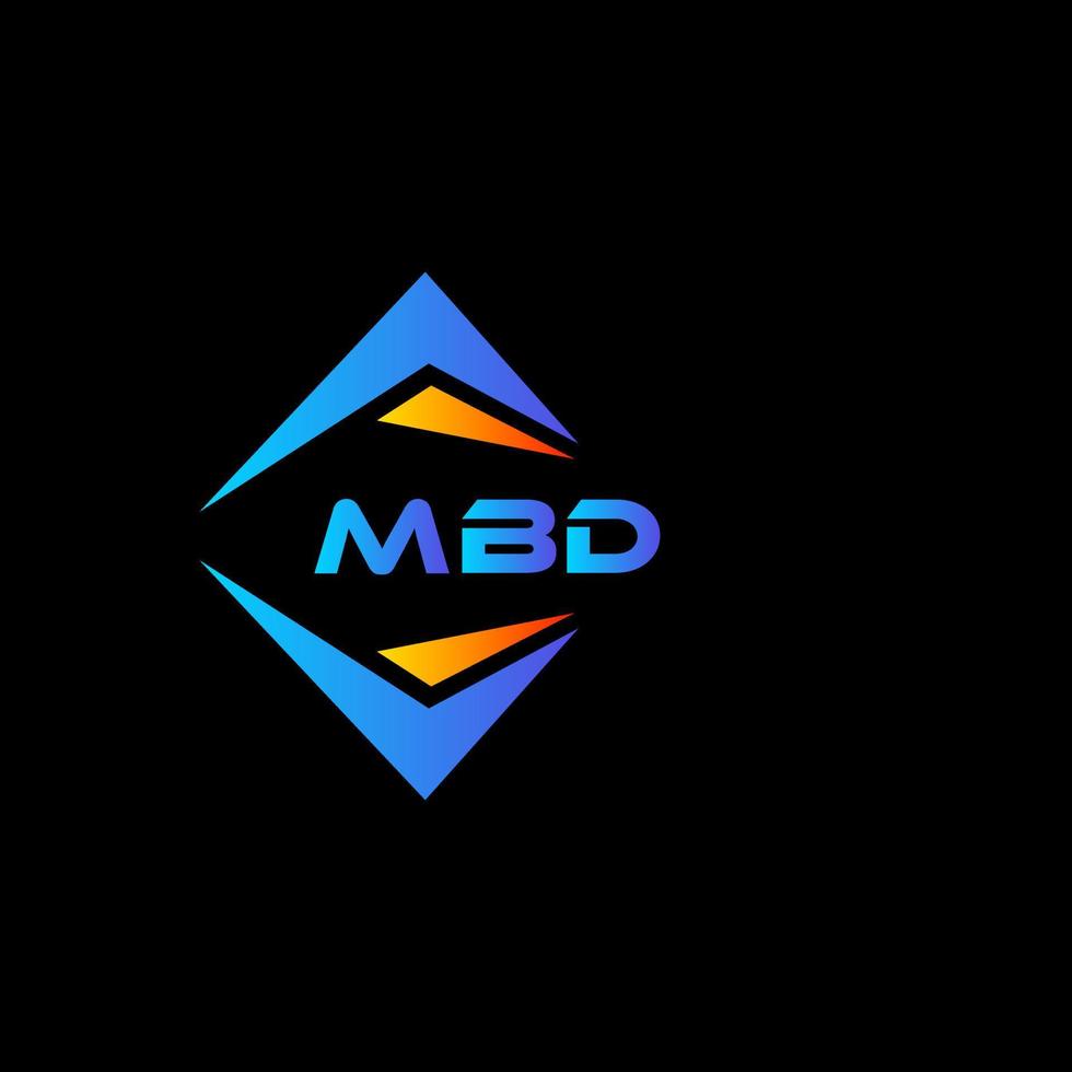 design de logotipo de tecnologia abstrata mbd em fundo preto. conceito de logotipo de letra de iniciais criativas mbd. vetor