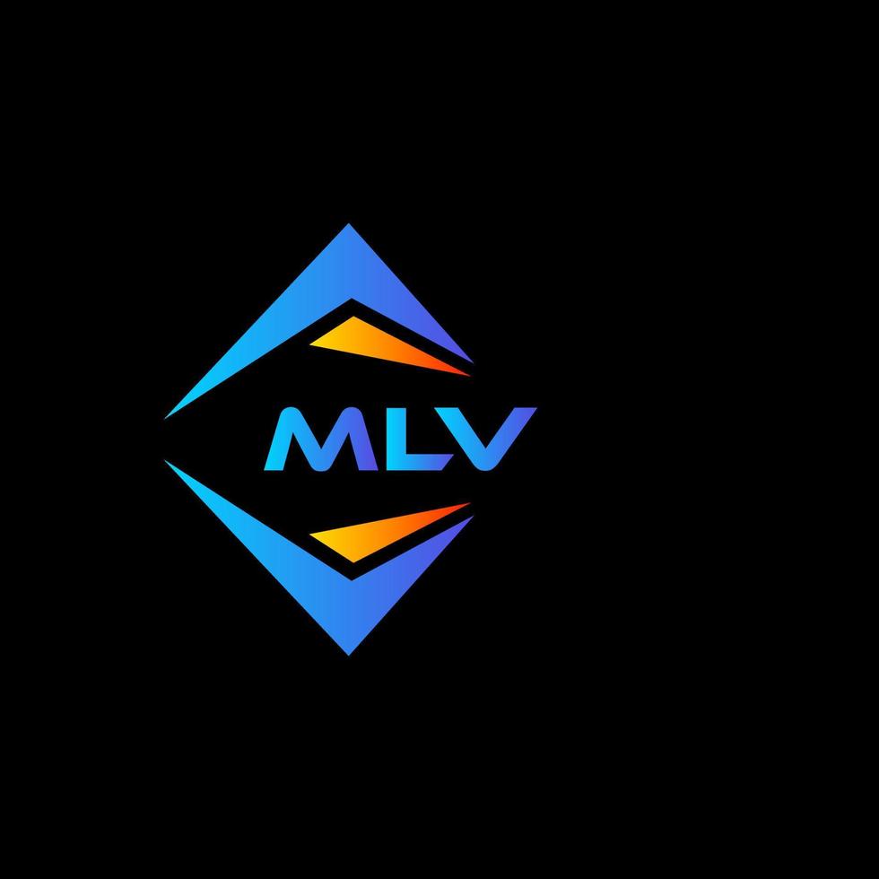 design de logotipo de tecnologia abstrata mlv em fundo preto. conceito de logotipo de letra de iniciais criativas mlv. vetor