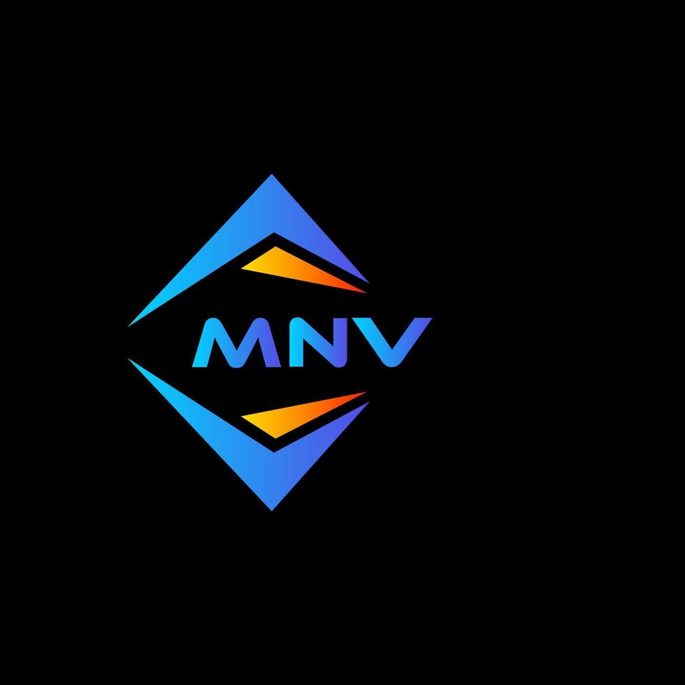 design de logotipo de tecnologia abstrata mnv em fundo preto. conceito de logotipo de letra de iniciais criativas mnv. vetor