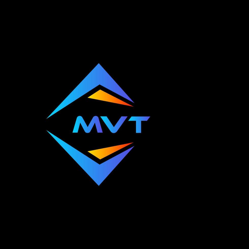 design de logotipo de tecnologia abstrata mvt em fundo preto. conceito de logotipo de letra de iniciais criativas mvt. vetor
