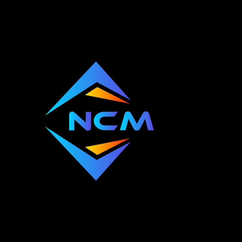 design de logotipo de tecnologia abstrata ncm em fundo preto. conceito de logotipo de letra de iniciais criativas ncm. vetor