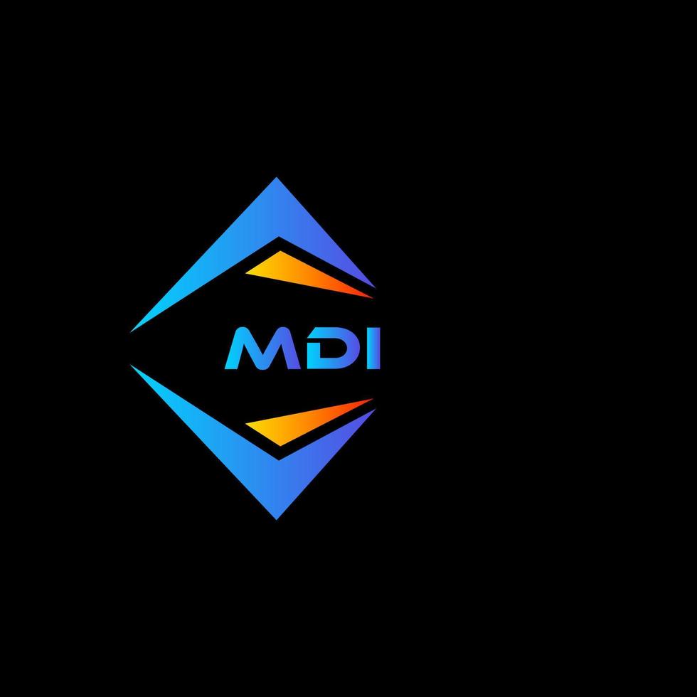design de logotipo de tecnologia abstrata mdi em fundo preto. conceito de logotipo de letra de iniciais criativas mdi. vetor