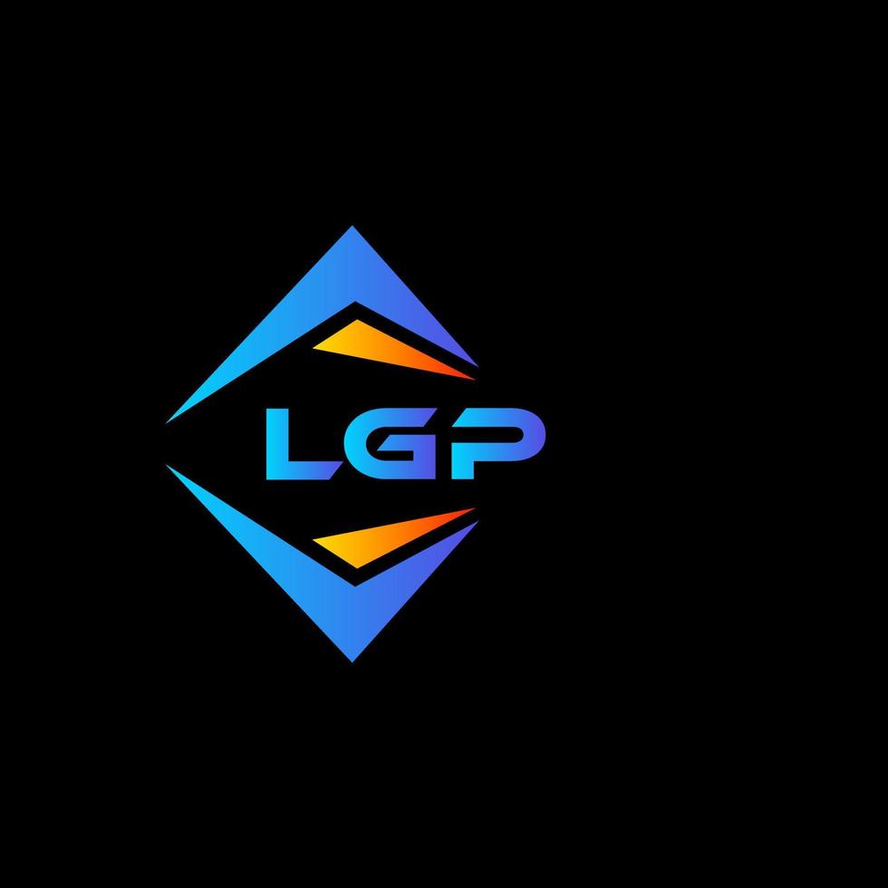 design de logotipo de tecnologia abstrata lgp em fundo preto. conceito de logotipo de letra de iniciais criativas lgp. vetor