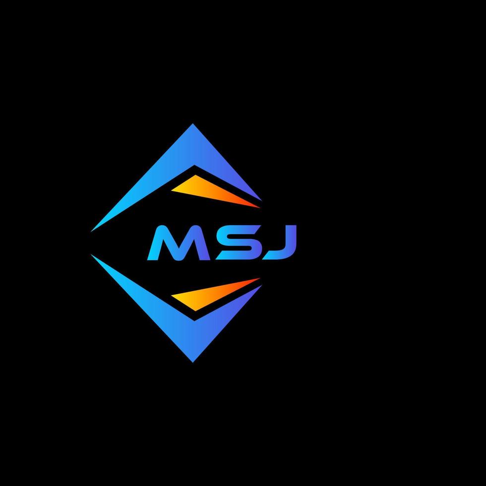 design de logotipo de tecnologia abstrata msj em fundo preto. conceito de logotipo de letra de iniciais criativas msj. vetor