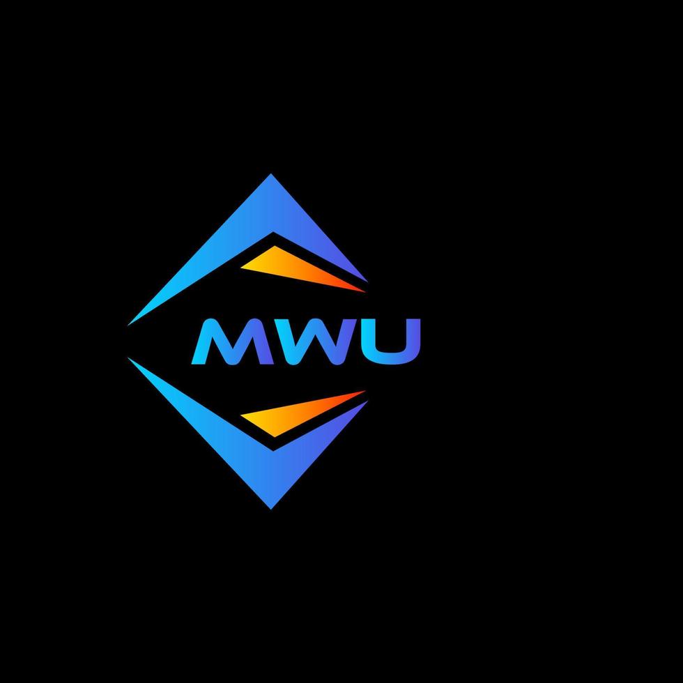 design de logotipo de tecnologia abstrata mwu em fundo preto. conceito de logotipo de letra de iniciais criativas mwu. vetor