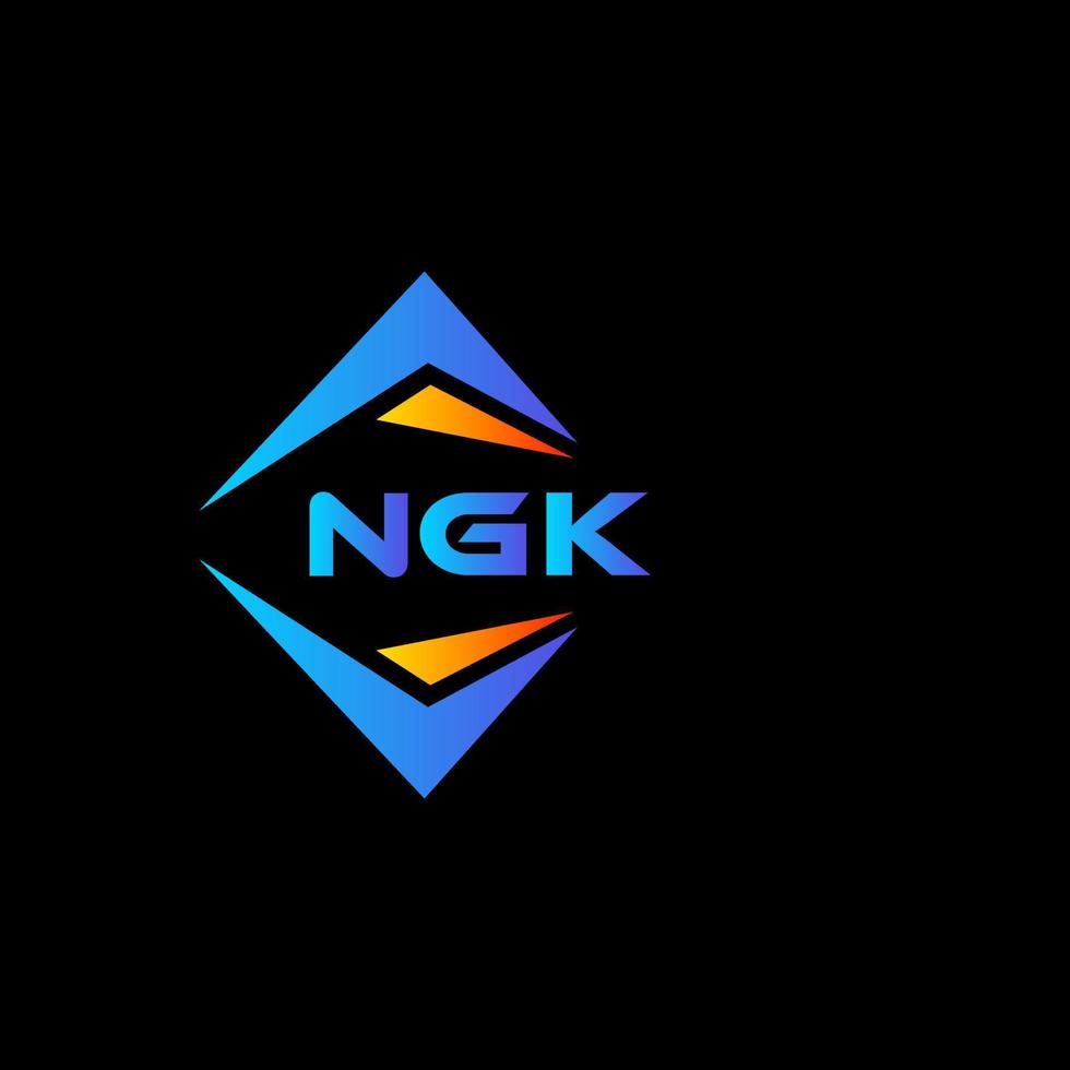 design de logotipo de tecnologia abstrata ngk em fundo preto. conceito de logotipo de letra de iniciais criativas ngk. vetor