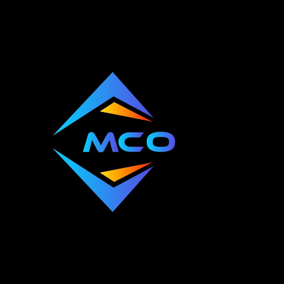 design de logotipo de tecnologia abstrata mco em fundo preto. conceito de logotipo de letra de iniciais criativas mco. vetor