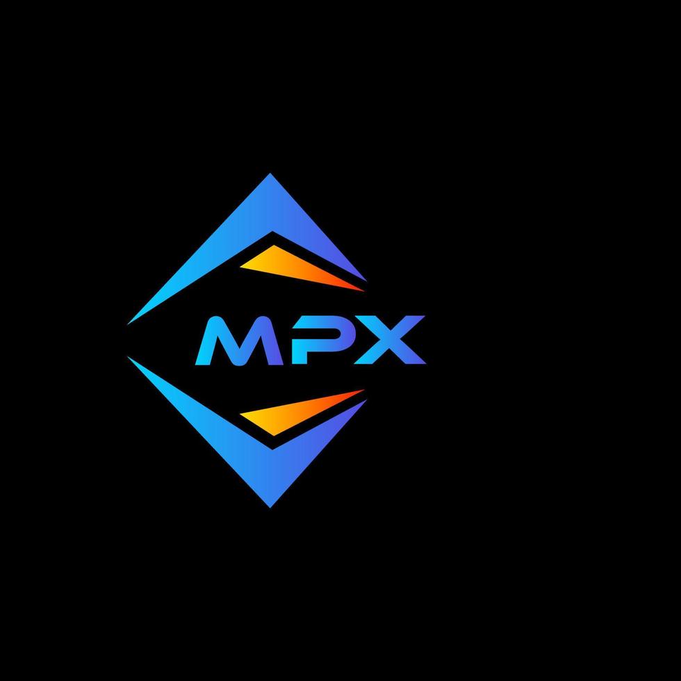 design de logotipo de tecnologia abstrata mpx em fundo preto. conceito de logotipo de letra de iniciais criativas mpx. vetor