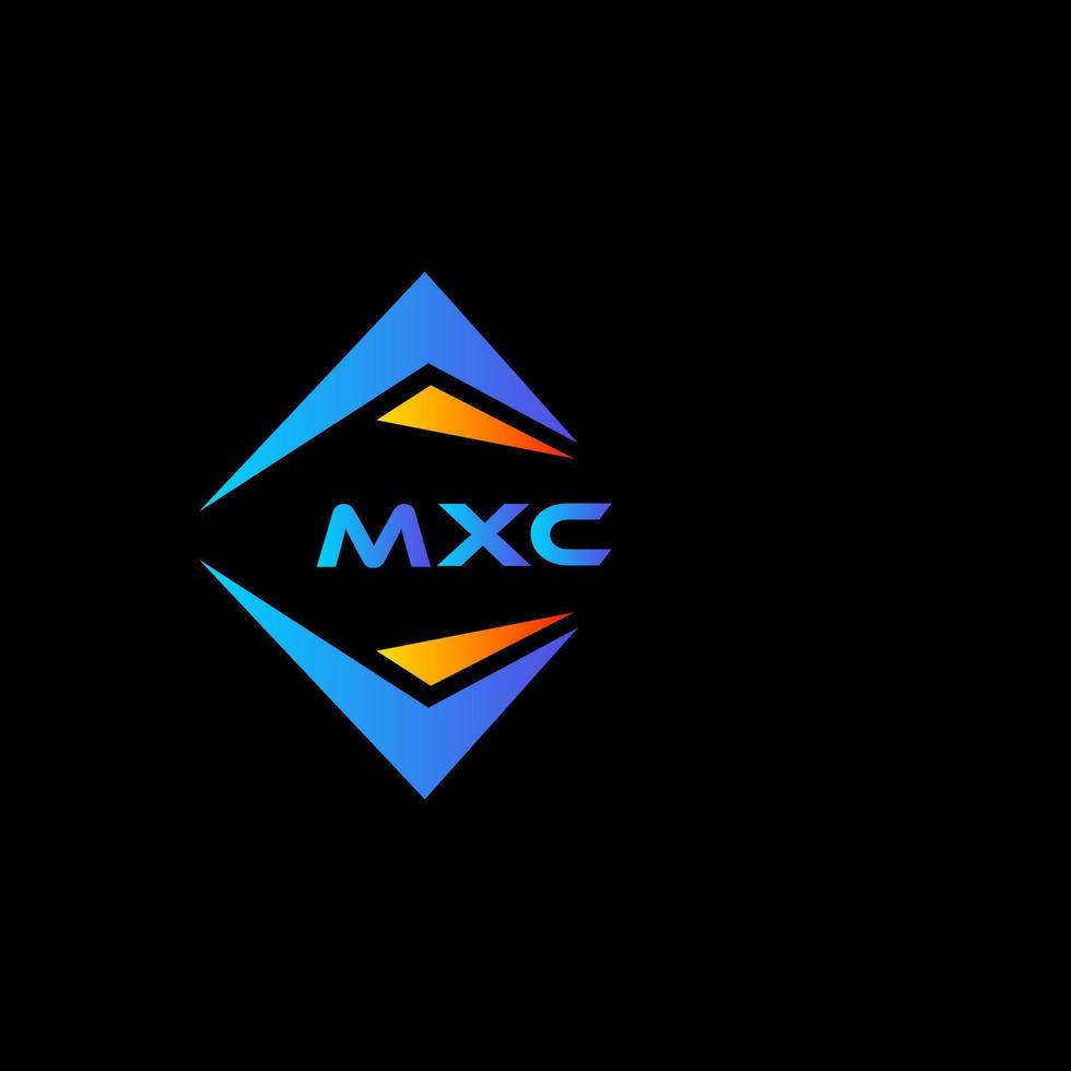 design de logotipo de tecnologia abstrata mxc em fundo preto. conceito de logotipo de letra de iniciais criativas mxc. vetor