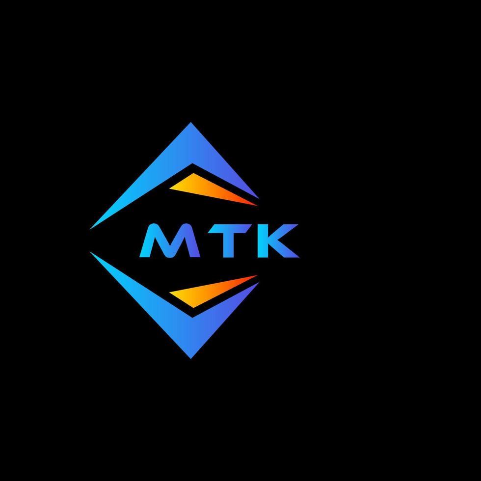 design de logotipo de tecnologia abstrata mtk em fundo preto. conceito de logotipo de letra de iniciais criativas mtk. vetor