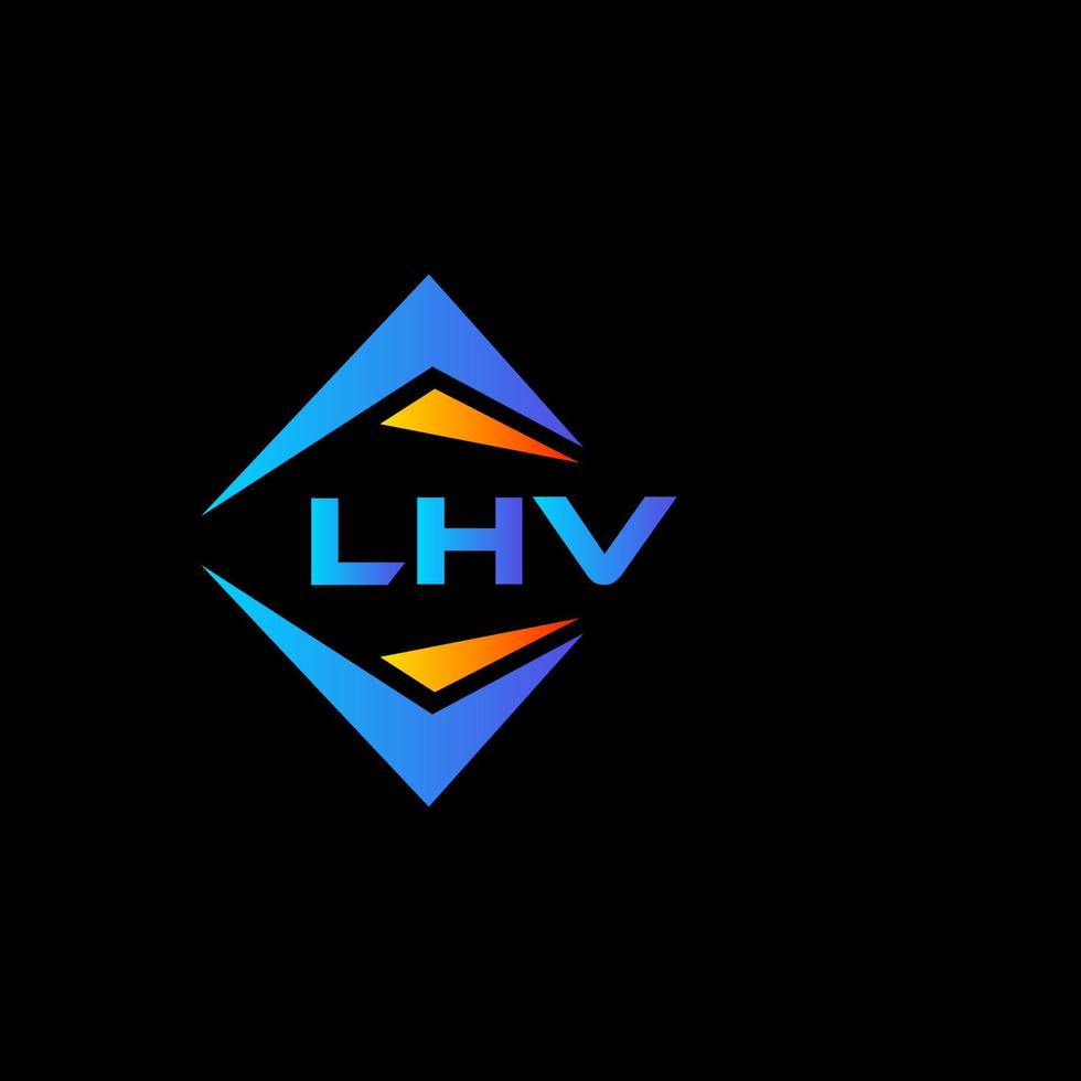 design de logotipo de tecnologia abstrata lhv em fundo preto. conceito de logotipo de letra de iniciais criativas lhv. vetor