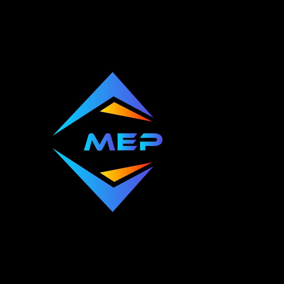 design de logotipo de tecnologia abstrata mep em fundo preto. conceito de logotipo de letra de iniciais criativas mep. vetor
