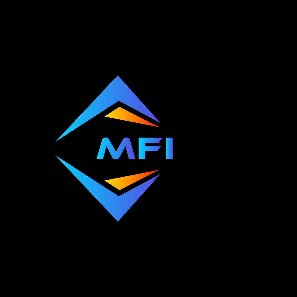 design de logotipo de tecnologia abstrata mfi em fundo preto. conceito de logotipo de letra de iniciais criativas mfi. vetor