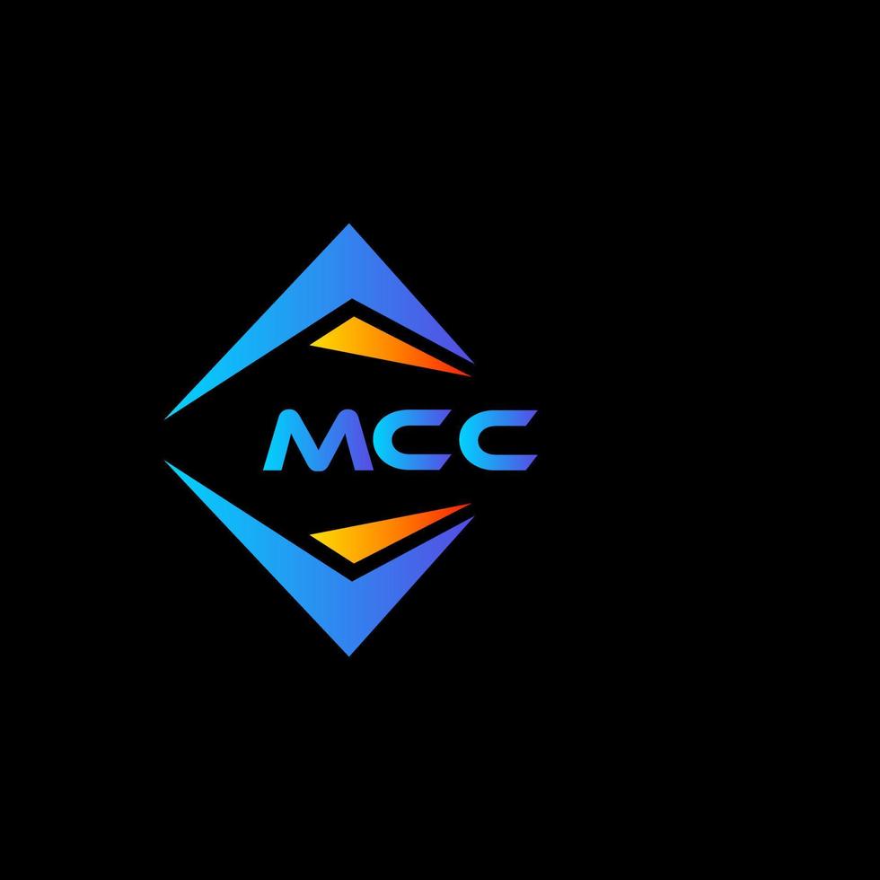 design de logotipo de tecnologia abstrata mcc em fundo preto. conceito de logotipo de letra de iniciais criativas do mcc. vetor