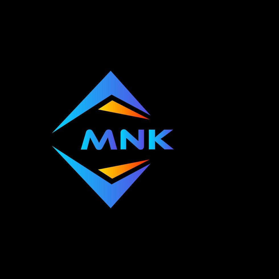 design de logotipo de tecnologia abstrata mnk em fundo preto. conceito de logotipo de letra de iniciais criativas mnk. vetor