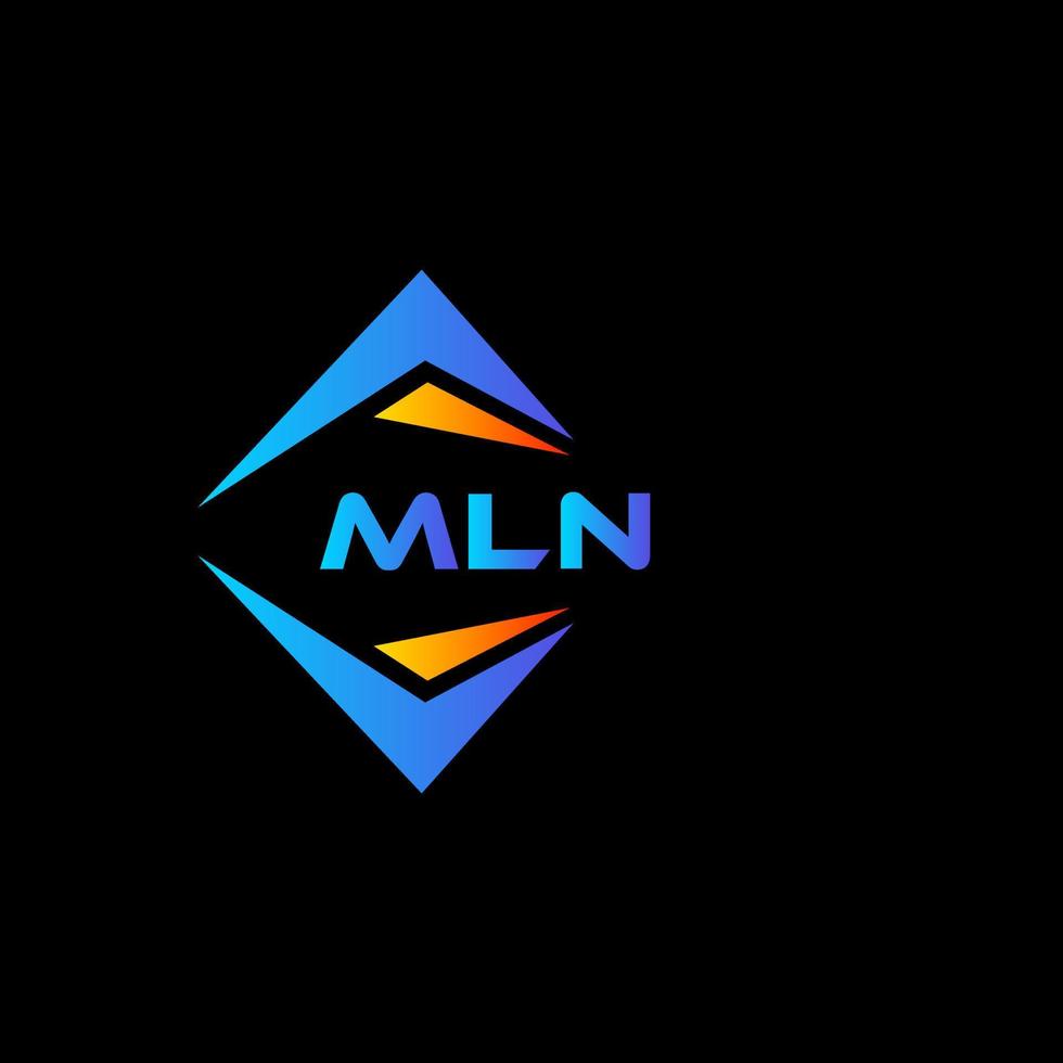 mln design de logotipo de tecnologia abstrata em fundo preto. conceito de logotipo de letra de iniciais criativas mln. vetor