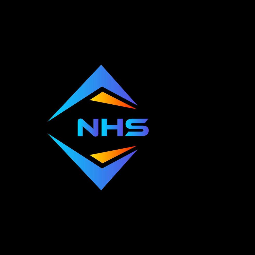 design de logotipo de tecnologia abstrata nhs em fundo preto. conceito de logotipo de letra de iniciais criativas nhs. vetor