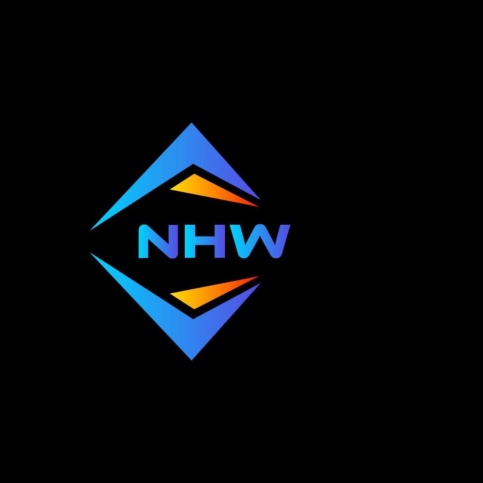 design de logotipo de tecnologia abstrata nhw em fundo preto. conceito de logotipo de letra de iniciais criativas nhw. vetor
