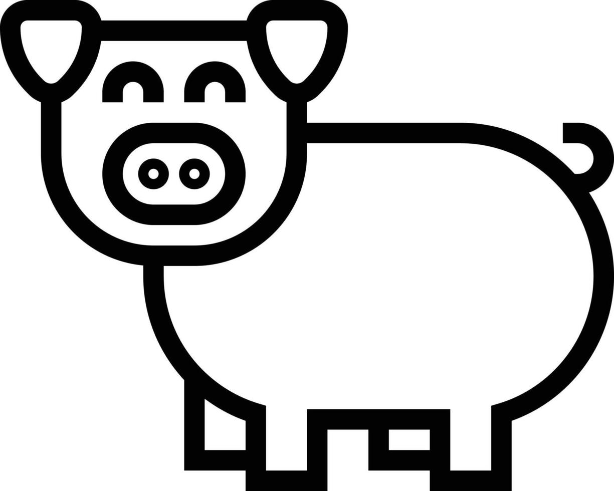 mamífero animal porco - ícone de contorno vetor