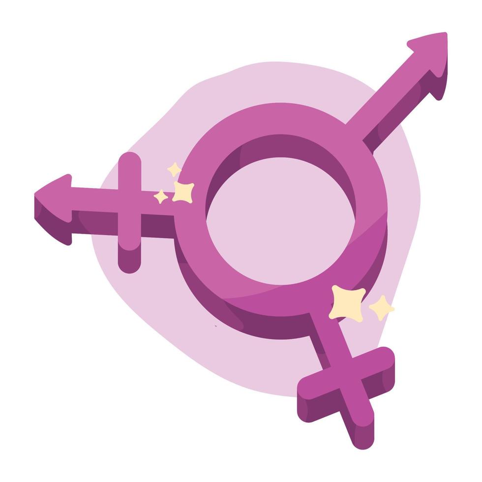 símbolo transgênero cor roxa vetor