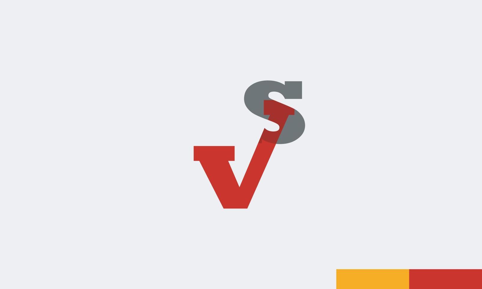 letras do alfabeto iniciais monograma logotipo vs, sv, v e s vetor
