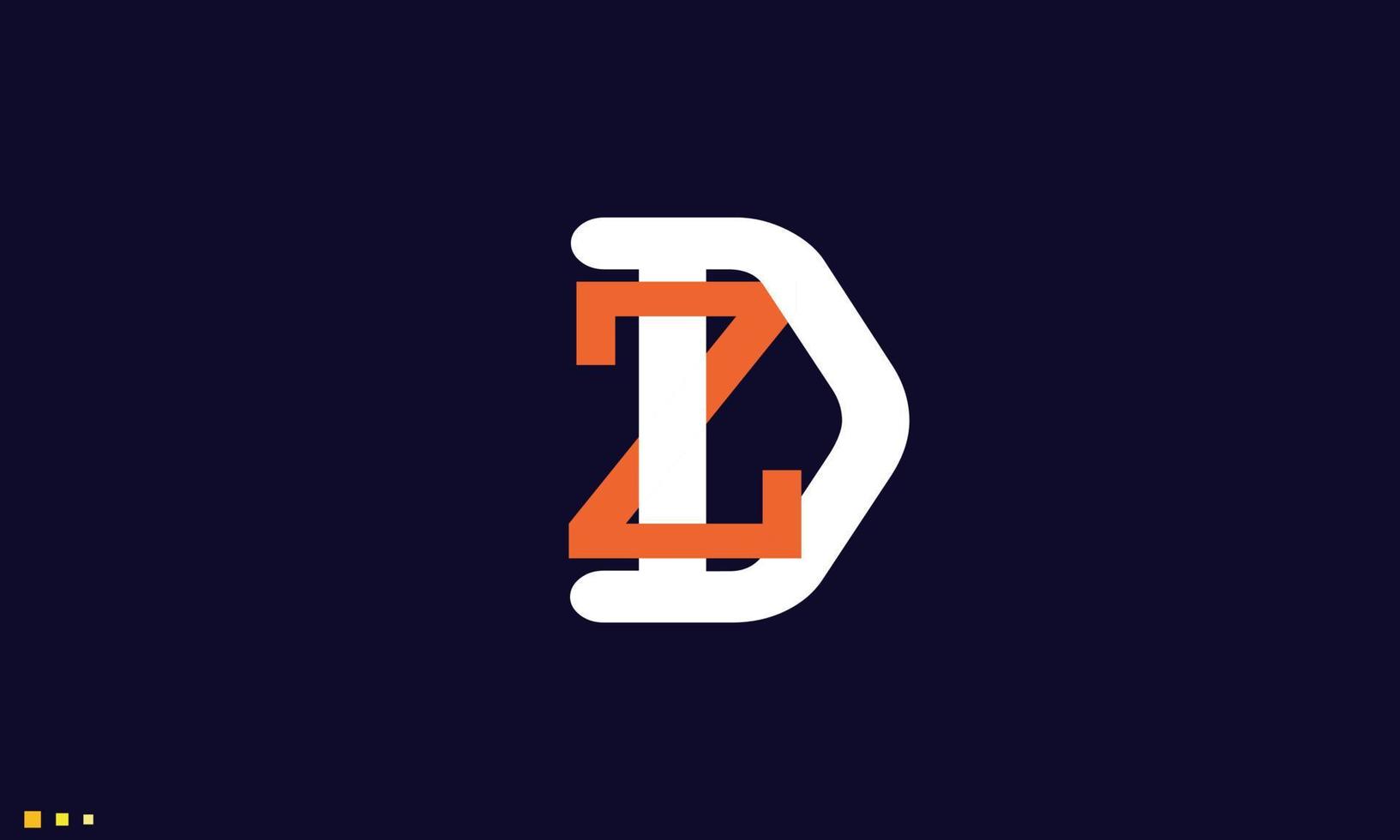 letras do alfabeto iniciais monograma logotipo zd, dz, z e d vetor