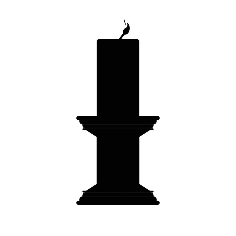 silhueta de castiçal. elementos de design de ícone preto e branco em fundo branco isolado vetor