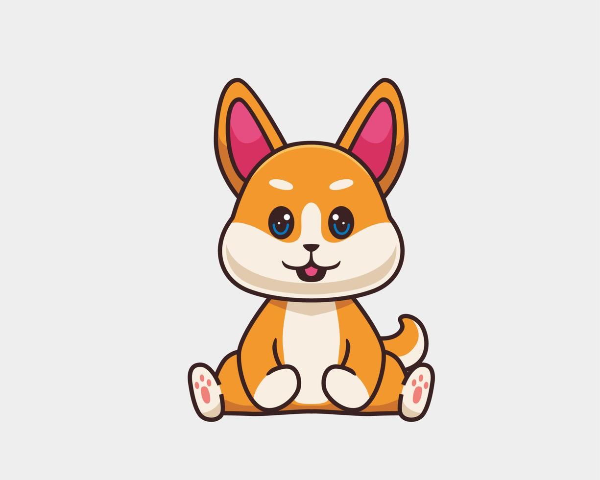 shiba inu sentado ilustração de desenho animado vetor