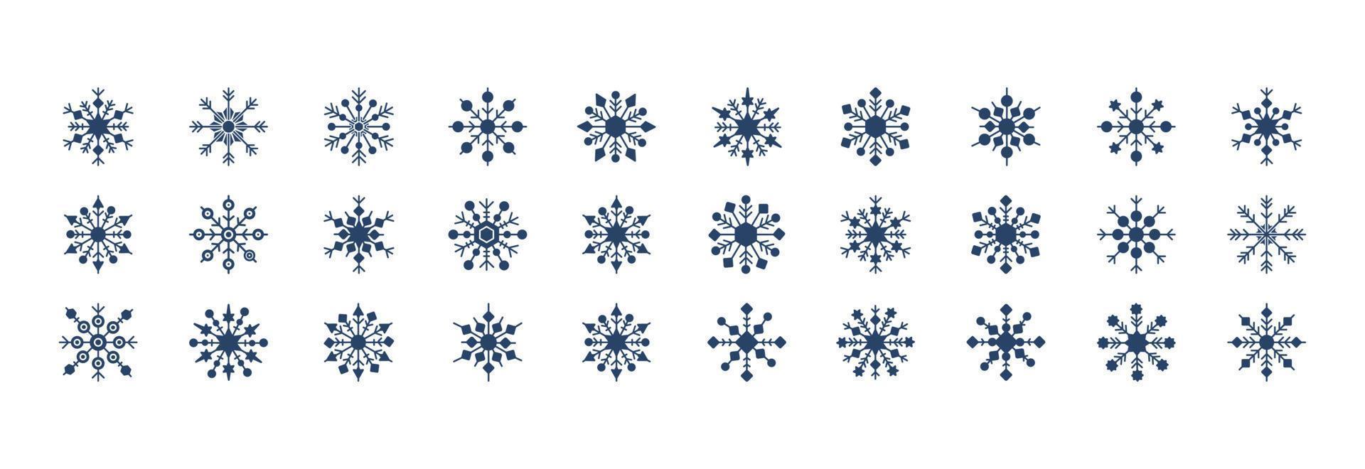 coleção de ícones relacionados a flocos de neve, incluindo ícones como frio, neve, inverno e muito mais. ilustrações vetoriais, conjunto perfeito de pixels vetor