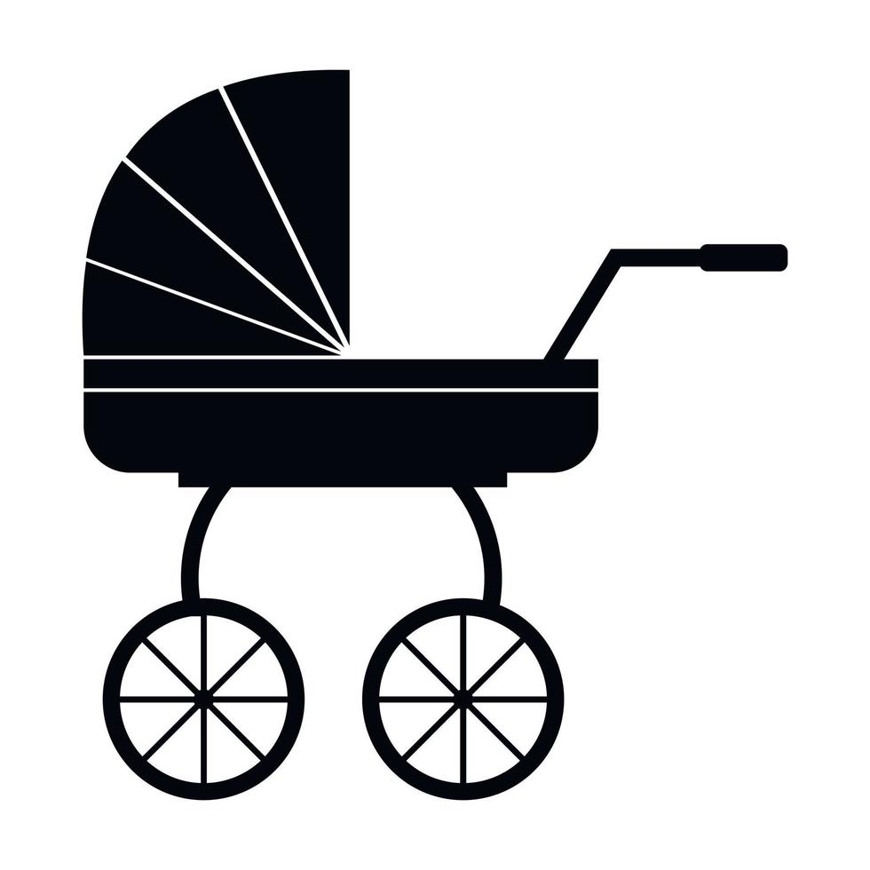 ícone simples de carrinho de bebê vetor