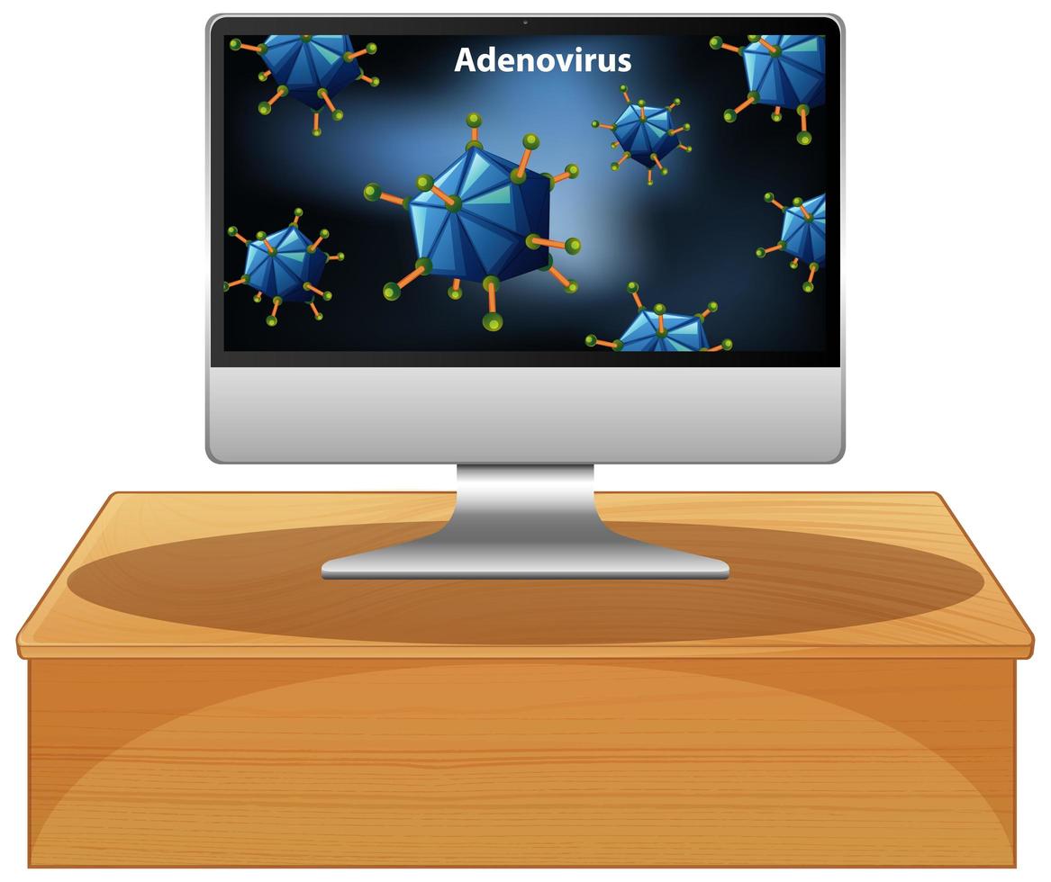 adenovírus na tela do computador vetor